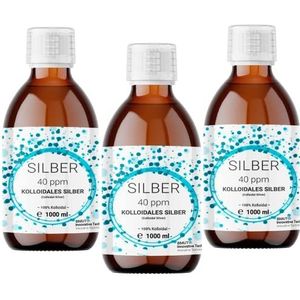 3 x 1000 ml colloïdaal zilver (40 ppm) | zilverwater | zuiver water | 100% colloïdaal
