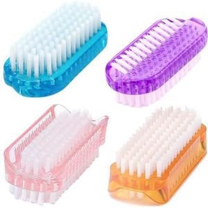 Sxmqhy Reiniging Nagelborstel Vingernagel Scrub Borstel Tweezijdige Hand Schrobben Borstels Zachte Stijve Borstels Nagels Tenen Scrubber Voor Mannen Vrouwen Kinderen, 4 Stks
