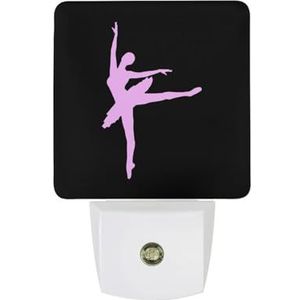 Cartoon Dansen Ballet Warm Wit Nachtlampje Plug In Muur Schemering naar Dawn Sensor Lichten Binnenshuis Trappen Hal