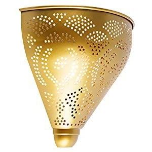 QAZQA Maruf,sinbad,zayn - Oosterse Wandlamp Voor Binnen - 1 Lichts - D 11.5 cm - Goud/Messing