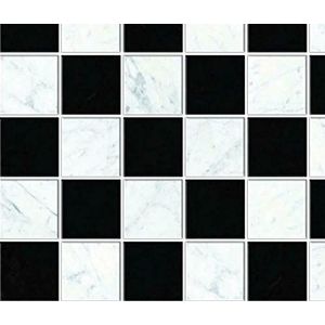 Melody Jane Poppenhuis Zwart-witte vloertegels Miniatuur 1:12 Flooring Gloss Card Sheet