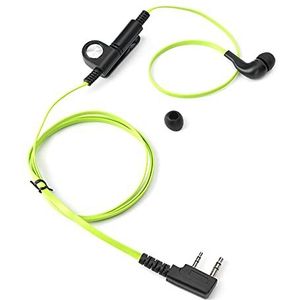 In-ear Oortelefoon met PTT-microfoon voor /, In-ear Hoofdtelefoon Headset voor Walkie, Draadclip, Ideaal voor Politie/beveiliging (GREEN)