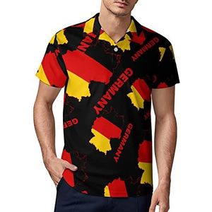 Vlag kaart van Duitsland heren golf poloshirt zomer korte mouw T-shirt casual sneldrogende T-shirts 3XL