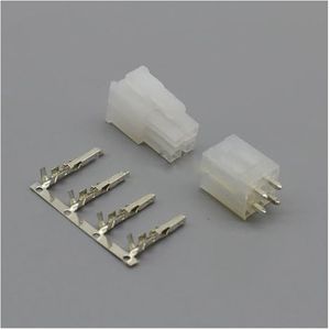 ChunLK 10-50 Set 4.2mm Pitch Connector 4Pin Man Vrouw Computer Grafische Kaart ATX 5557 5559 Transparant Zwart Stopcontact Met Pinnen(Male female,10Sets)