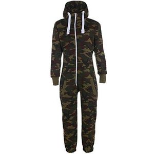 Rais Kinder-onesie met camouflage-print, met capuchon, jumpsuit, alles-in-1, voor jongens en meisjes, fleece, leeftijden: 2-3, 3-4, 5-6, 7-8, 9-10, 11/12, 13/14 jaar, leger groene stijl 1, 9-10 Jaren