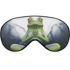 Grappig yoga kikker slaapmasker, lichtblokkerend oogmasker, comfortabel en zacht, oogbedekking met elastiek, geschikt voor mannen en vrouwen, geschikt voor reizen en slapen