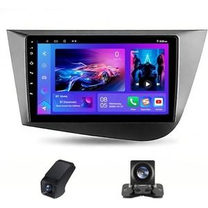 Android autoradio geldt voor Seat Leon 2 2005-2012 Wireless Carplay Android Auto,9inch 2.5D touchscreen auto radio met GPS navigatie Bluetooth stuurwiel afstandsbediening(NF-7)