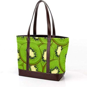 Laptop Tote tas Draagtas Casual Canvas Business Werk Tote tas Aktetas voor Computer School Kantoor, Kangoeroe en Baby Bloemen Bladeren