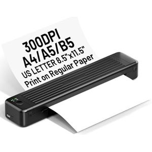 Draadloze Draagbare Printer 300DPI Bluetooth Thermische Ondersteuning A4 Normaal Papier Compatibel Met Mobiel En Laptop Draagbare Printer