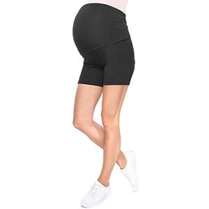 MijaCulture Comfortabele korte zwangerschapsleggings voor zwangere shorts leggings M012, grafietgrijs, XXL