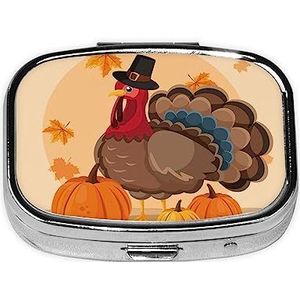 Esdoornblad Donkerbruin Kalkoen Pillendoos 2 Compartiment Geneeskunde Pil Case Draagbare Metalen Geneeskunde Organizer voor Pocket of Portemonnee Decoratieve Pillendoos Uniek Gift