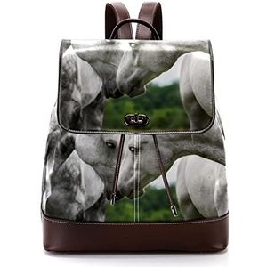 Paard gepersonaliseerde casual dagrugzak tas voor tiener, Meerkleurig, 27x12.3x32cm, Rugzak Rugzakken