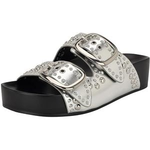 NINE WEST Flinne Sandaal voor dames, Zilver 040, 36 EU