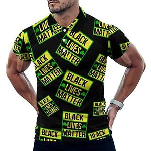 Black Lives Matter Casual Polo Shirts Voor Mannen Slim Fit Korte Mouw T-shirt Sneldrogende Golf Tops Tees L