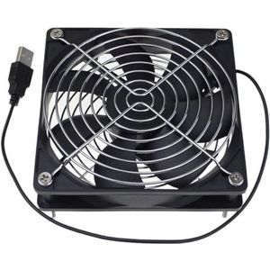 Computerkoelgedeelte, 120 mm, ventilator voor pc, tv-box, draadloze router, koelventilator, USB-interface, desktopventilator met beschermingsnet