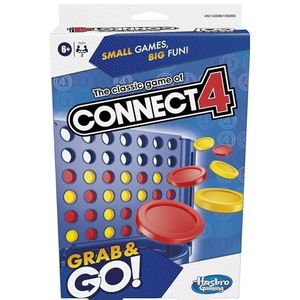 Connect 4 Grab and Go Game, draagbaar spel voor 2 spelers, reisspel voor kinderen