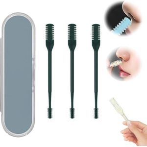 2-in-1 neushaartrimmer, neushaarverwijderingshulpmiddel, 2024 nieuwste dubbelzijdige neushaartrimmer, draagbare handmatige 360 ° roterende neushaartrimmer voor mannen en vrouwen (donkergroen,3pcs)