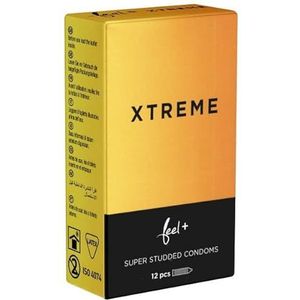 Feel Xtreme, extreem genopte condooms met innovatieve supernoppen-structuur, 1 x 12 stuks
