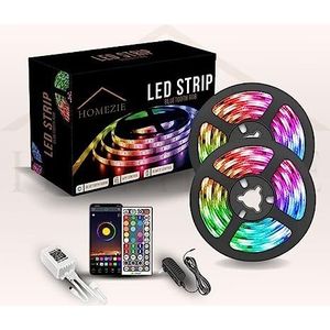 Homezie Led strip | 20 meter | Met app en afstandsbediening | RGB | Zelfklevend | 30 leds per m | Led light strip | Led lights | Led strips | Ledstrip