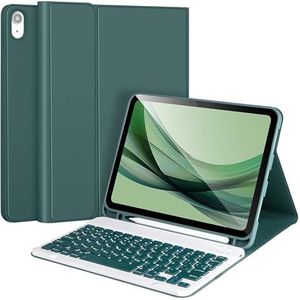 Toetsenbordhoes voor iPad (A16) 11e/10e Generatie, Afneembare Toetsenbordhoes voor iPad A16 11 Inch 2025 10e Generatie 10,9 Inch 2022,Dark green