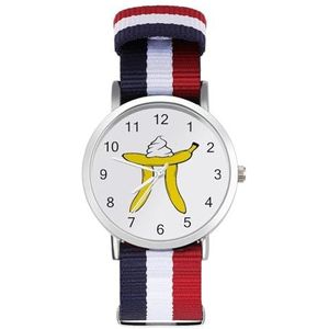 Banan Fruit Geel Grappig Pi Automatisch Horloge voor Mannen Vrouwen Mode Quartz Horloge Armband Polshorloge voor Thuiskantoor