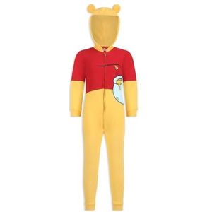 Disney Boy's Winnie The Pooh Hooded Coverall Onesie, 100% Cotton, Yellow, Size 9M