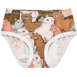 YOUJUNER Meisjesondergoed Leuke Alpaca Lama Lama Print Peuter Slipje Katoenen Broek Kleine Meisjes Slips Comfort Kids Onderbroek, Meerkleurig, 2 jaar