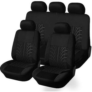 Autostoelhoezen voor VW Polo V GTI 2012-2017, Volledige Set Autostoelbeschermers Elastische Zoom Compatibel Met Zij-Airbags Wasbare Easy Fit-Accessoires,A/Black