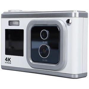 HD 4K Digitale Camera, Compacte Digitale Camera met Autofocus en Ingebouwde Flitser voor Dagelijks Gebruik (Wit)