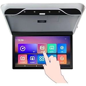 Hoofdsteun videospeler, Autodak Mount Monitor HD 1080P 19 Inch Plafond Mount Flip Down Overhead Screen MP5 Multimedia Speler WIFI/Bluetooth(Touch Screen Gray)