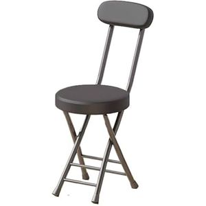 Vouwstoelen, Draagbare klapstoelen met gevoerde stoelen, hoog 45 cm, 4 cm verdikte vouwkruk, gevoerd, hoge kruk, gemakkelijk mee te nemen/zwart / 2 stuks(1Pcs)