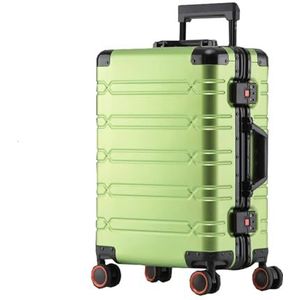 Koffer Aluminium-magnesium reistas Zakelijk Rollen op wielen Trolleybagage Handbagage Cabinekoffer (Color : Light Green, Size : 24inch)