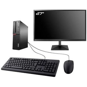 Lenovo ThinkCentre M700 SFF PC 27 inch display Intel G4400 RAM 8 GB SSD 1 TB WiFi W11 (gereviseerd)