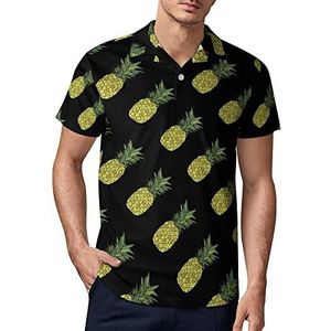 Schattig ananas fruit heren golf poloshirt zomer korte mouw T-shirt casual sneldrogende T-shirts L