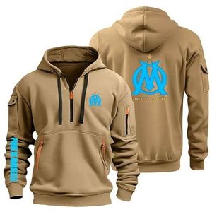 AHYAOFA Heren Hoodies Pullover voor P.D. Marseille Casual Lange Mouw Hoody 1/4 Zip Sweatshirts Hooded Jas Tops Outdoor Hoodie, Khaki-3, 18-20