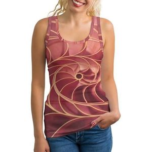 Fibonacci Curve Golden Section Spiral Sea Shell Textuur Vrouwen Tank Top Mouwloos T-shirt Trui Vest Atletische Basic Shirts Zomer Gedrukt