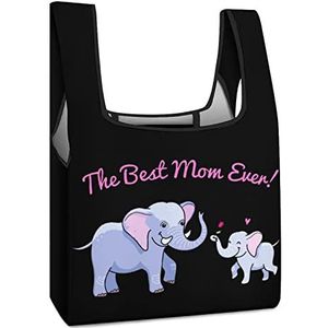 Beste olifant mama herbruikbare boodschappentassen opvouwbare boodschappentassen grote opvouwbare draagtas met lange handgrepen