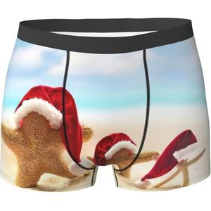 EdWal vrolijke kerst strand print heren atletisch ondergoed, heren ondergoed, boxerslip, zacht ondergoed, Zwart, XXL