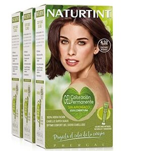 aturtint Biobased | Ammoniakvrije kleuring | 100% grijsdekking | Plantaardige ingrediënten | Natuurlijke en langhoudende kleur | 4.32 Kastanje Intens | Pak van 3