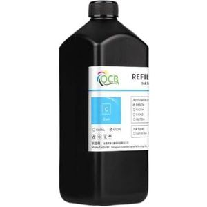 hJNGdU 1000ML LED-inkt voor compatibele printkopmodellen LEF-200 LEF-300 LEF-12 LEF-12i LEF-20 LEJ-640 LEJ-640FT LEC-300 LEC-330 LEC-540 DX5 DX7 (cyaan - hard)