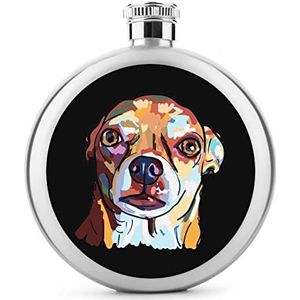 Grappige Chihuahua Hond Heupfles 5oz Lekvrije Drank Fles Roestvrij Staal Wijnfles voor Bruiloft Party Geschenken