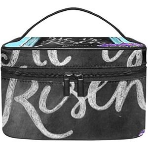 Paaseieren make-up organizer tas, reismake-up tas organizer case draagbare cosmetische tas voor vrouwen en meisjes toiletartikelen, Meerkleurig, 22.5x15x13.8cm/8.9x5.9x5.4in