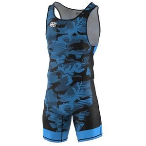 Extreme Hobby - worstelpak voor heren HAVOC – professioneel wedstrijdpak, worstelkleding, singlet voor mannen, kleur: blauw, maat: M