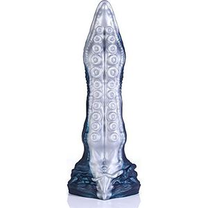 Nothosaur ABYSS」Cthulhu Tentakel-dildo seksspeeltje met zuignap voor vrouwen mannen transex paren, anale plug anale dildo butt plug anaal seksspeeltje siliconen, diepzeegrijs blauw, M (23 cm)