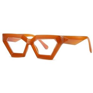Halloween-cadeau Modieuze montuur, Cat Eyes Brilmontuur met Glazen Unisex Multicolor 143x150mm(Light Orange)