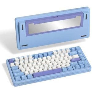 QPSJXN 75% draadloos mechanisch toetsenbord met aluminium afdichting ontwerp swap warm over RGB voor games en pc (blauw)