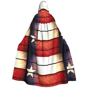 Amerikaanse vlag patroon unisex oversized hoed cape voor Halloween kostuum partij rollenspel