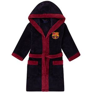 FC Barcelona - Fleece badjas met capuchon voor jongens - Officieel - Clubcadeau - Marineblauw - 9-10 jaar