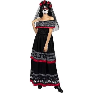Funidelia | Dia de los Muertos kostuum voor vrouwen Mexicaanse schedel & Halloween - Kostuum voor Volwassenen Accessoire verkleedkleding en rekwisieten voor Halloween, carnaval & feesten - Maat XXL