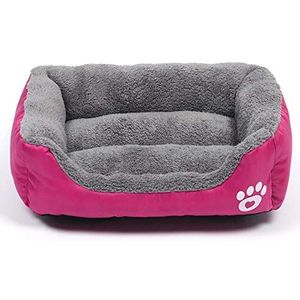 NGHSDO Huisdierbed S-3XL hondenbed voor kleine middelgrote grote honden grote mand huisdierhuis waterdichte bodem zacht fleece warm kattenbed bank huis 8 kleuren (kleur: roze rood, maat: XXL)